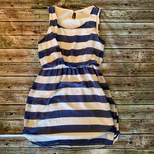 Navy & White Striped Dress